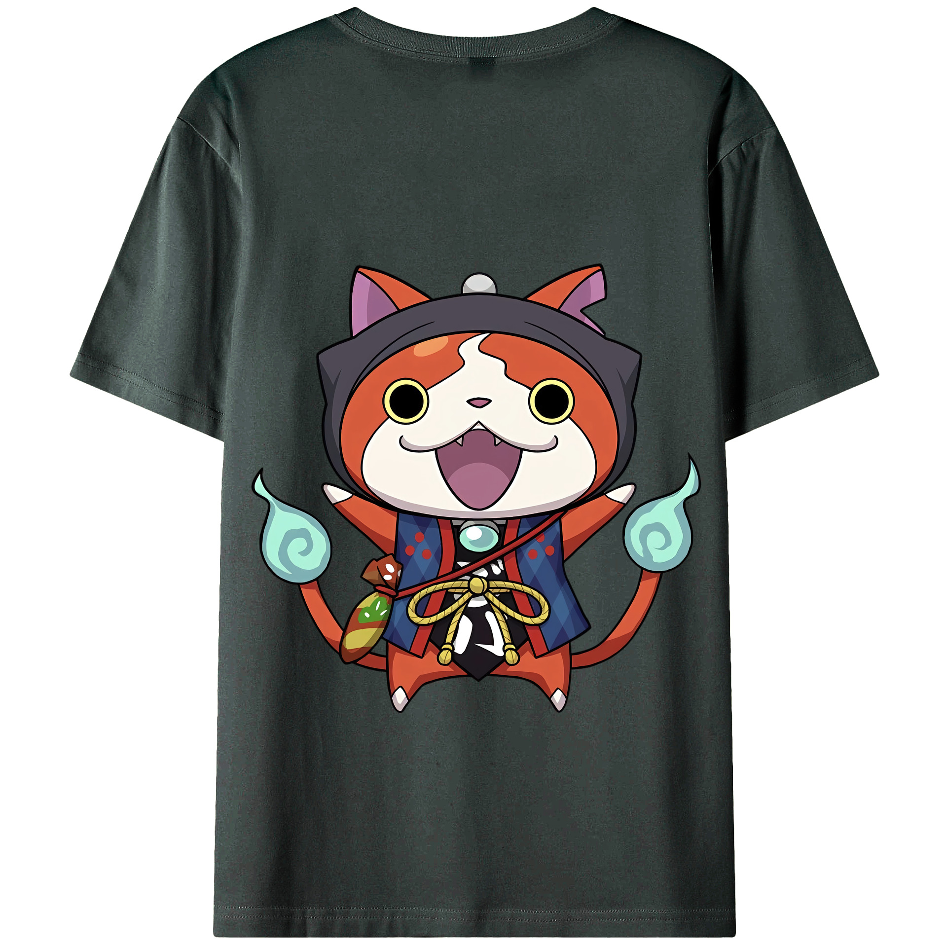 （画像用） 妖怪ウォッチ Yo-kai Watch 綿100％ メンズ半袖Tシャツ（バックプリント） 通気性